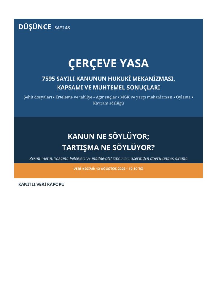 Çerçeve Yasa - DÜŞÜNCE Sayı 43 bülten kapağı